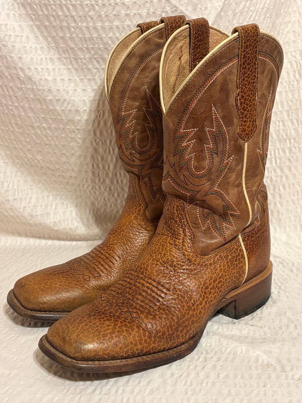Cody James Handcrafted Mexico Bison Print Leather Western Cowboy Boots Men’s 7D